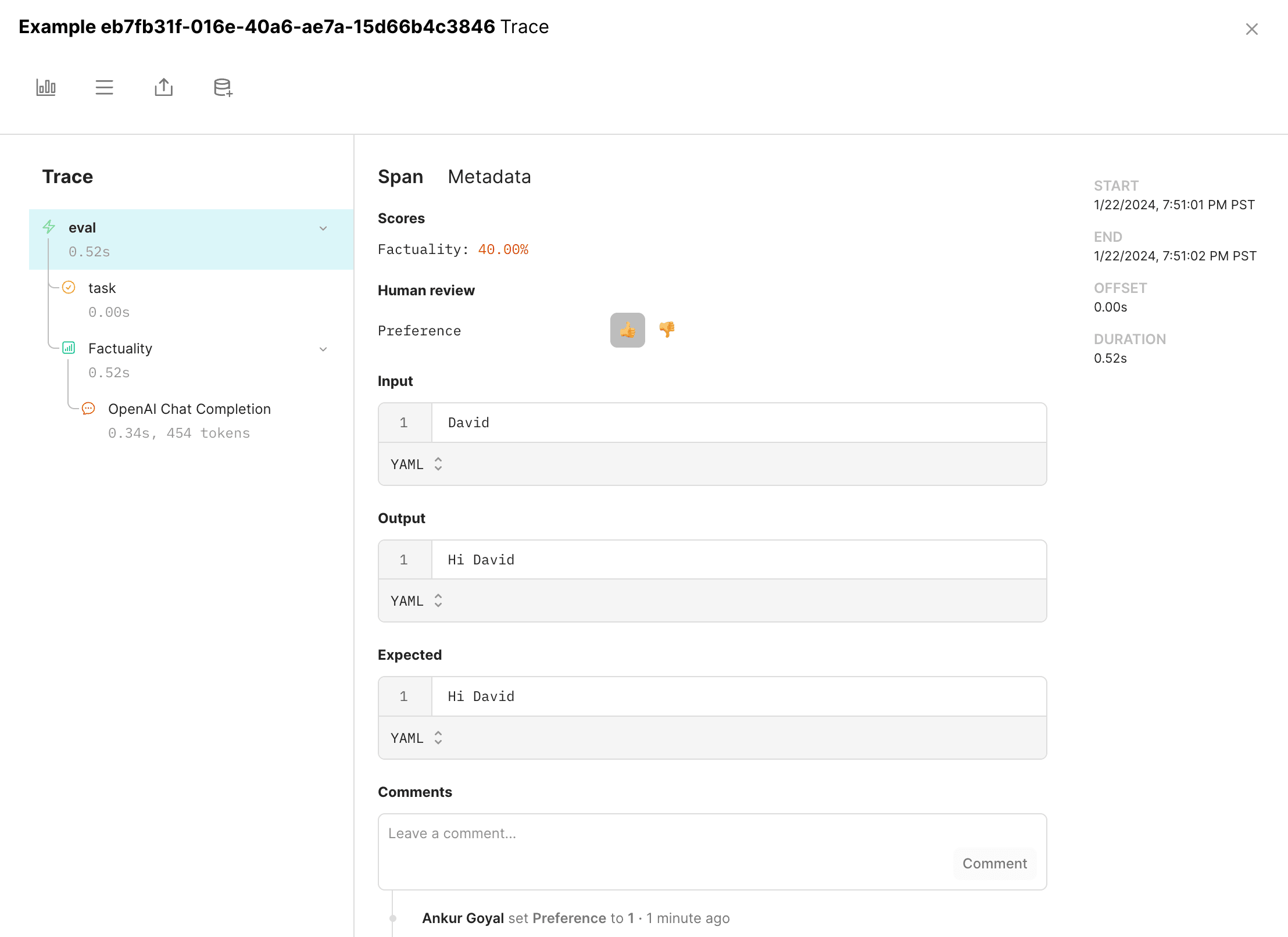 Human Review Screenshot